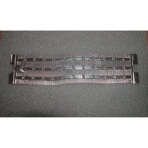 Monet Silver-Tone Mesh & Rectangle Link Bracelet Size 7 Elegant Modern Design